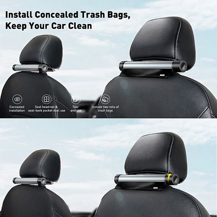 Túi đựng rác ghế sau xe ô tô Baseus Clean Garbage Bag for Back Seat of Cars (2 cuộn - 20 túi/cuộn) LVC004-BK