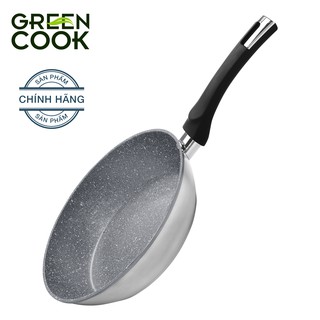 Chảo từ sâu lòng chống dính tráng gương vân đá Green Cook - Hàng chính hãng