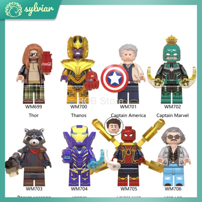 Mô Hình Lego Nhân Vật Siêu Anh Hùng Marvel Thanos Thor Captain America