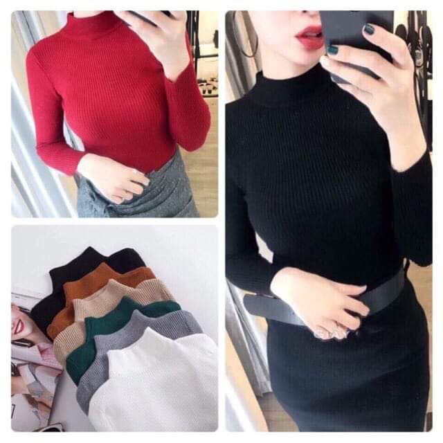 Áo len cổ 3 phân