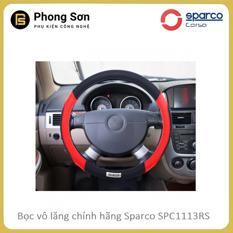 Bọc vô lăng SPARCO SPC1113RS chính hãng , Tặng kèm khăn lau ô tô 35*75cm ( Bảo Hành 03 Tháng )