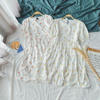 Đầm babydoll trắng hoa nhí xinh xắn