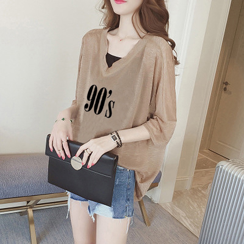 Bộ Áo Thun Bằng Polyester Kèm Áo Hai Dây Phong Cách Vintage Ngọt Ngào Cho Nữ