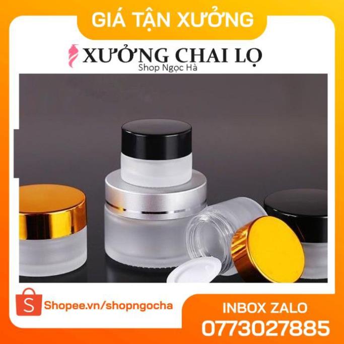 Hủ Đựng Kem ❤ GIÁ TỐT NHẤT ❤ Hủ chiết mỹ phẩm thủy tinh mờ 5g,10g,15g,20g,30g,50g đựng kem .