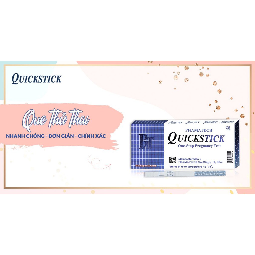 Que Thử Thai Quickstick.Giúp Phát Hiện Thai Sớm.Que Test Thử Thai 2 Vạch Chính Xác