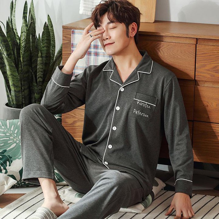 {ẢNH CHỤP THẬT} Đồ bộ Pijama-Đồ ngủ nam cao cấp phong cách Hàn Quốc, chất COTTON 100 dày dặn & thoáng khí (708)