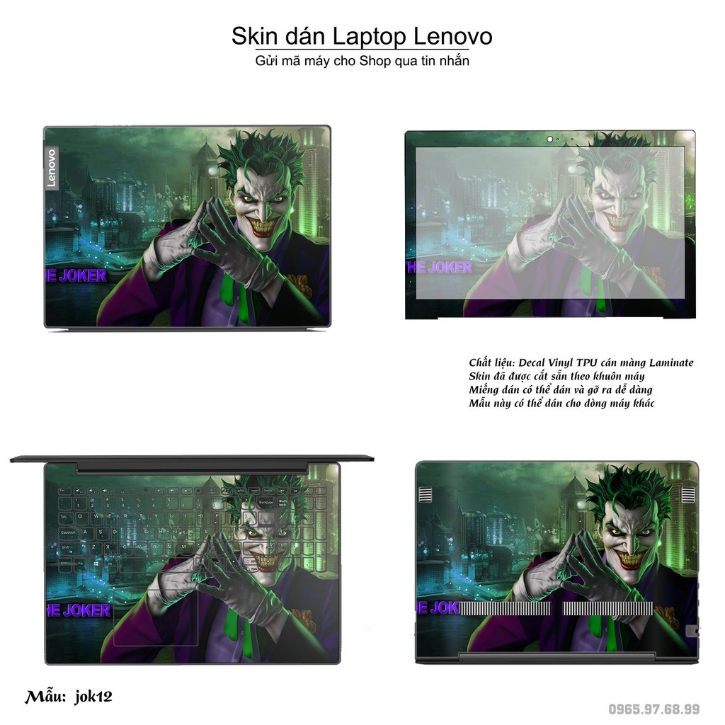 Skin dán Laptop Lenovo in hình Joker nhiều mẫu 2 (inbox mã máy cho Shop)
