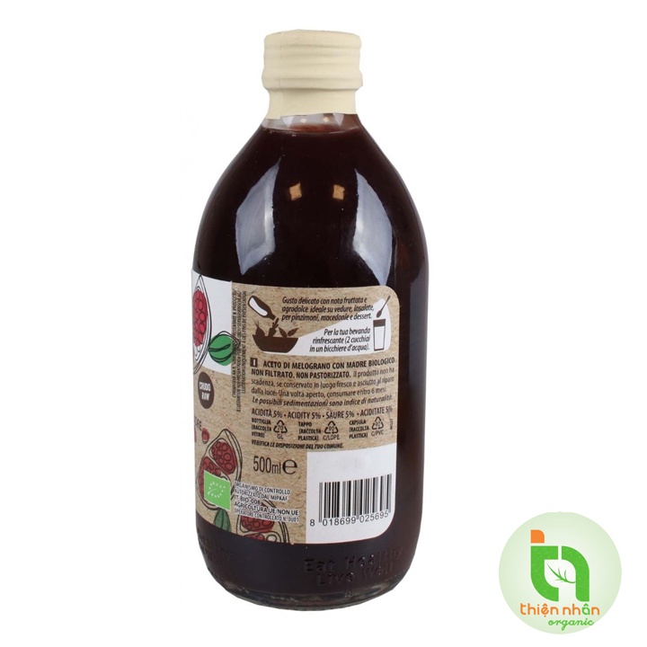 Giấm lựu hữu cơ ProBios 500ml có giấm cái Organic Pomegranate Vinegar With The Mother