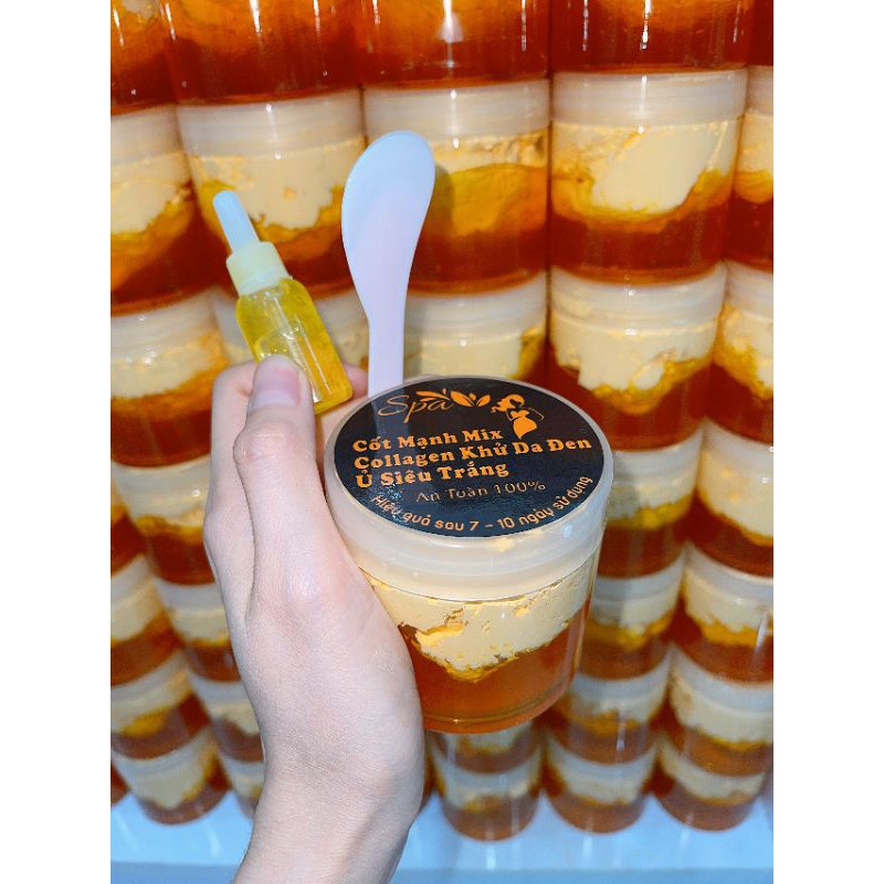 BODY SÂM CỐT MẠNH MIX COLLAGEN Ủ TRẮNG KHÔNG LỘ VÂNG KEM TẶNG MUỖNG VÀ KÍCH TRẮNG