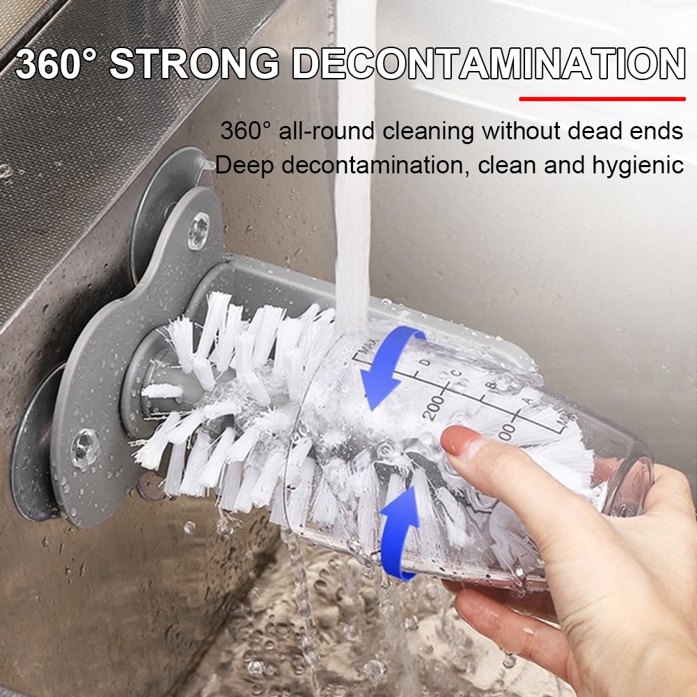 360° Cọ Vệ Sinh Ly Cốc Thủy Tinh 2 Trong 1 Tiện Lợi Dành Cho Nhà Bếp
