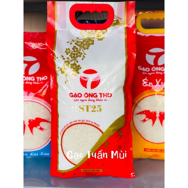 Gạo ST25 Ông Thọ Dẻo Thơm Cơm (Túi 5Ký)