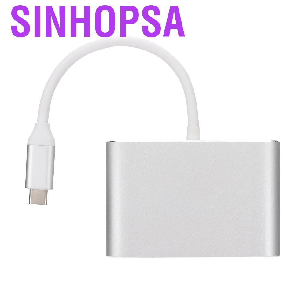 Sinhopsa Multi-Functional Type-C To HDMI+VGA+USB Hub 5 In 1 USB3.0 Converter Adapter | BigBuy360 - bigbuy360.vn