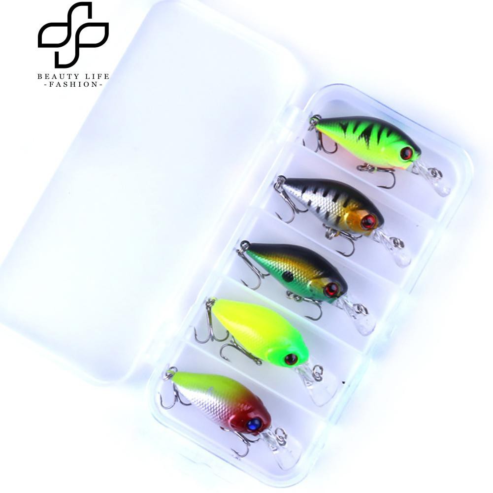 Set 5 mồi câu cá giả kèm hộp