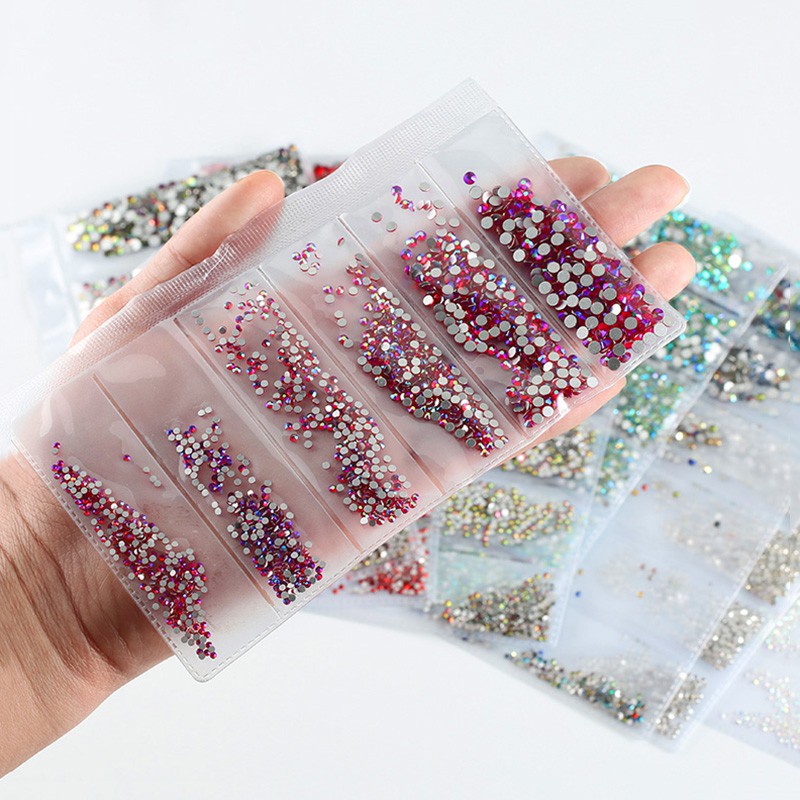 Bộ 1680 Hạt Pha Lê Đính Trang Trí Móng Tay Nhiều Kích Thước
