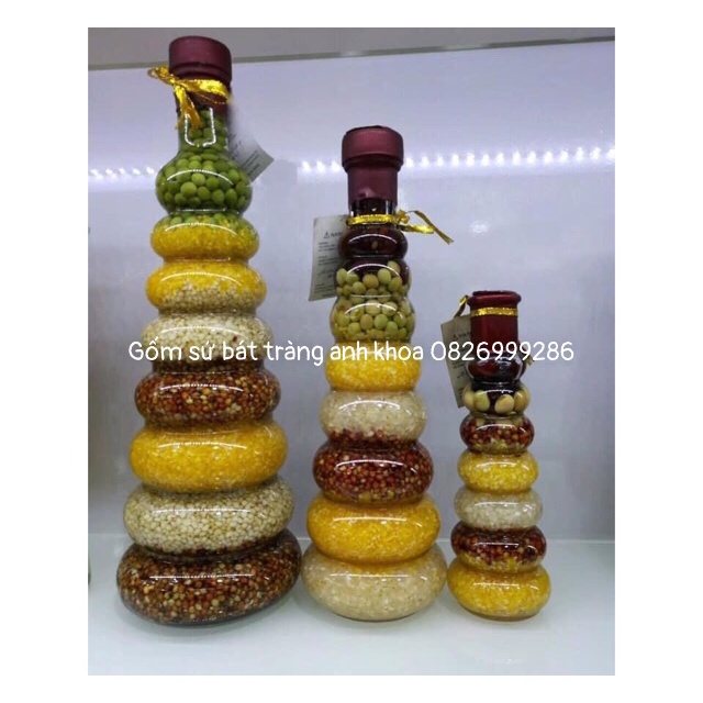 ( Hàng có sẵn) Chai ngũ cốc phong thuỷ cầu tài lộc sung túc no đủ