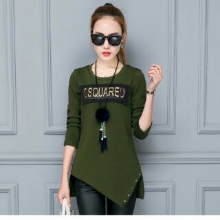 Áo thun vạt chéo kèm vòng cổ