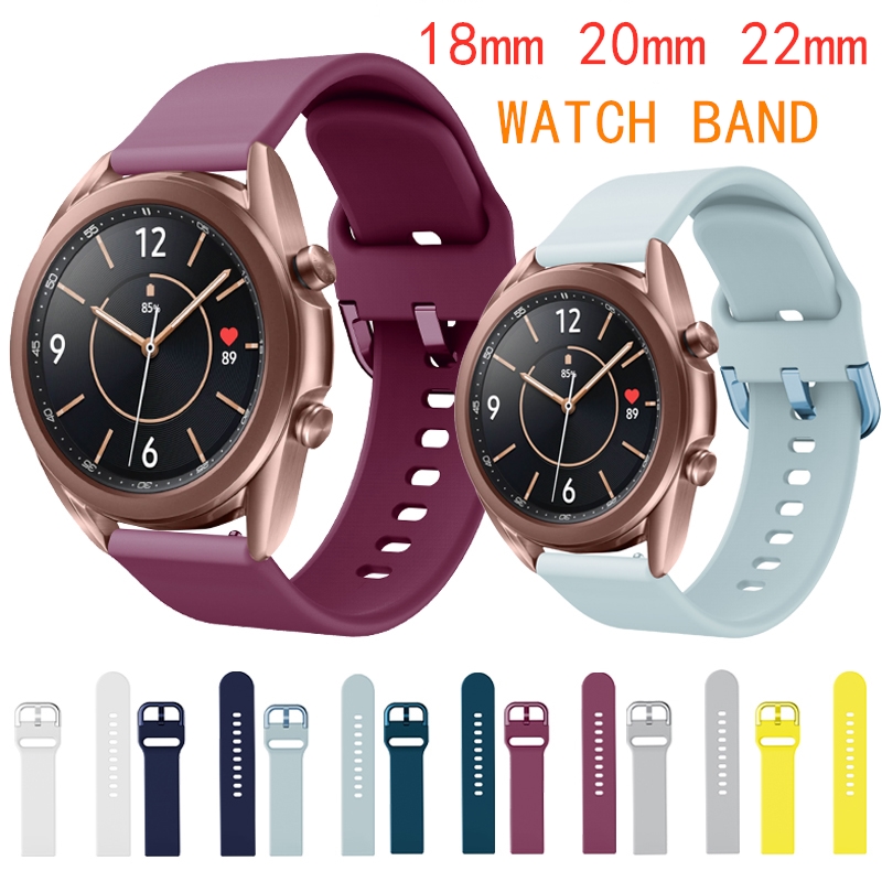 Dây Đeo Silicone 18Mm 20mm 22mm Cho Đồng Hồ Thông Minh Amazfit GTS GTR Bip Samsung Galaxy Watch4 3 Gear S3 Active2 Venu 2S