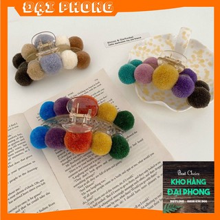 Kẹp tóc nữ❤️free ship❤️ kẹp tóc quả bông ngũ sắc hottrend mùa đông