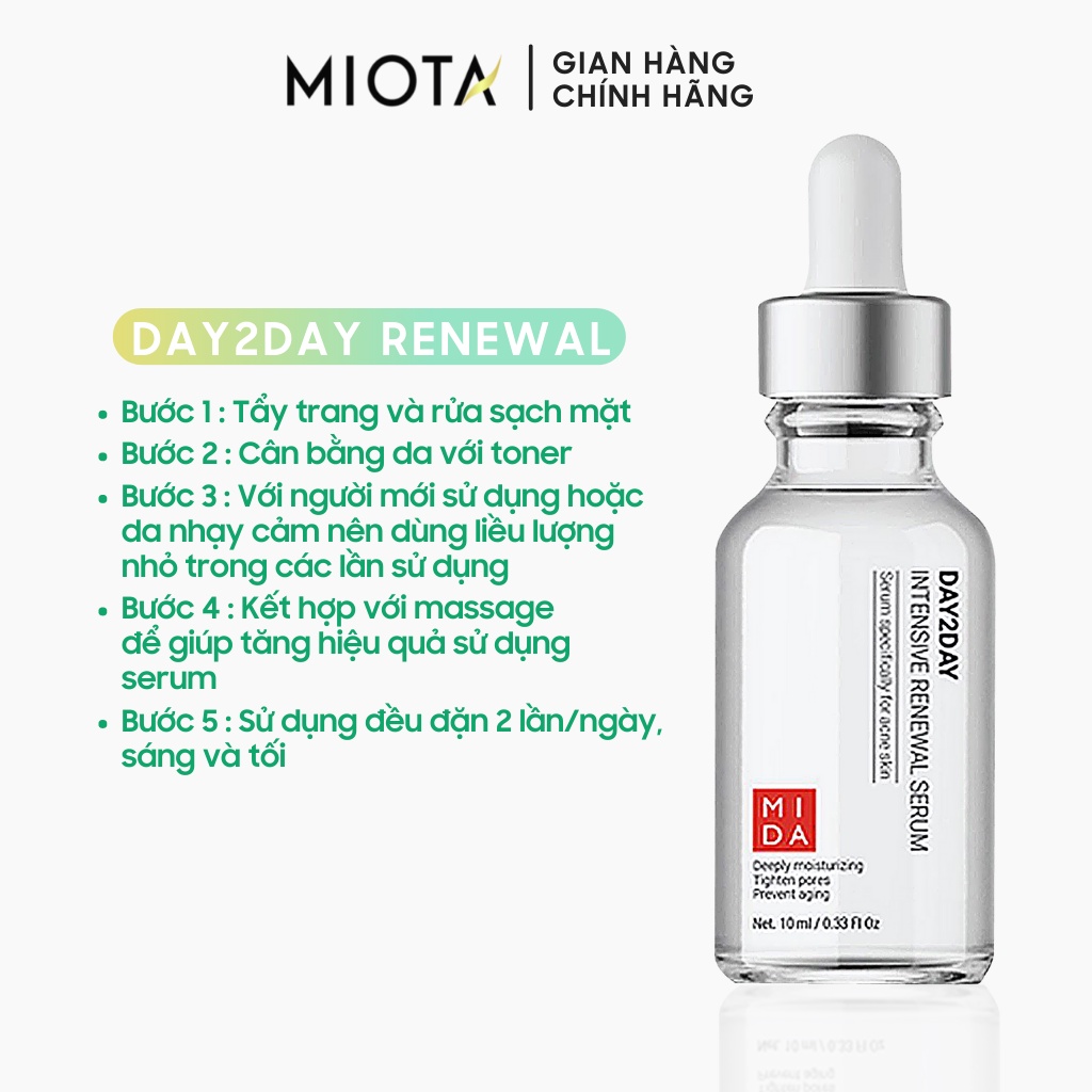 Tinh chất tăng cường dưỡng trắng mờ thâm giảm mụn Day2day renewal rerum 10ml