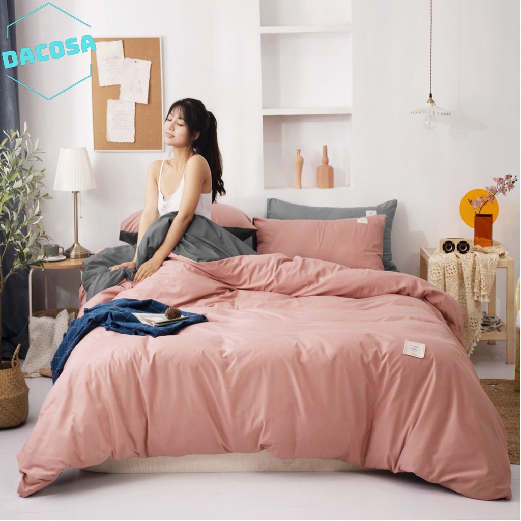 Bộ ga gối cotton tici phong cách Hàn Quốc đơn giản sảng trọng chất vải đũi tici cao cấp | BigBuy360 - bigbuy360.vn