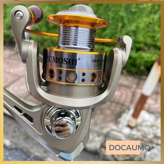 Máy câu cá Yumoshi LC vàng đồng núm gỗ giá rẻ chất lượng cao chuyên cá câu hồ ao cần máy khoẻ khắn hình thức bền đẹp