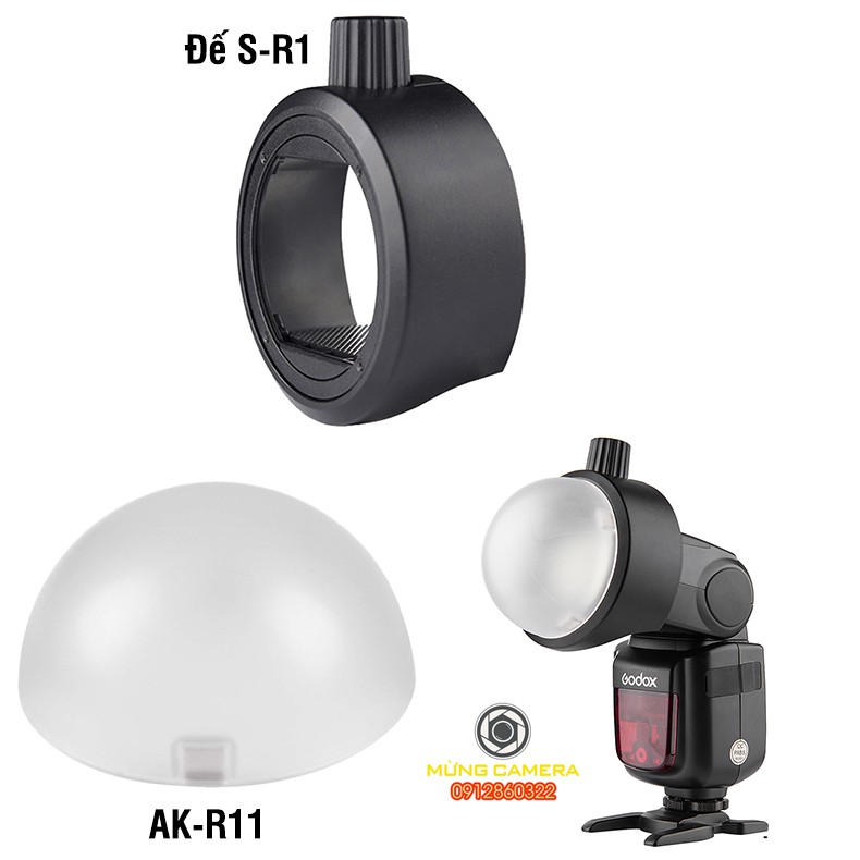 Combo Tản Sáng Godox AK-R11 + Đế Nam Châm S-R1