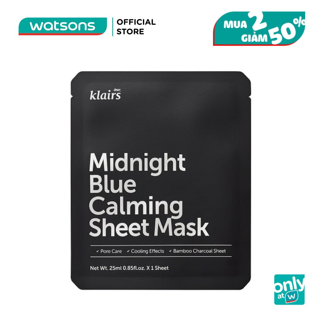 Mặt Nạ Dear Klairs Dưỡng Ẩm Và Phục Hồi Da Midnight Blue Calming Sheet Mask 25ml