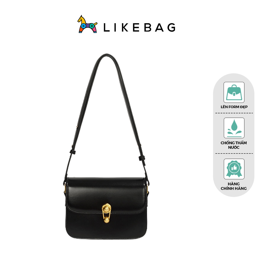 Túi nữ đeo chéo basic LIKEBAG kiểu dáng chữ nhật phối dây da thời trang trẻ trung 219XK6868 - LIBAGI