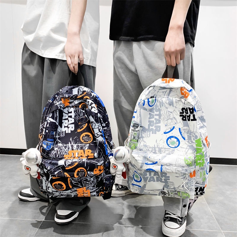 Ba lô thời trang, Túi thể thao dành cho giới trẻ, Ba lô nam và nữ In Graffiti Style Balo ULZZANG