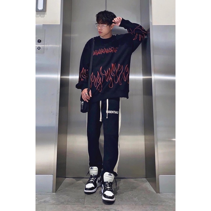 Áo hoodie nam nữ 🍬 áo nỉ dáng rộng ulzzang lửa oversize🔥,áo nỉ cotton | BigBuy360 - bigbuy360.vn