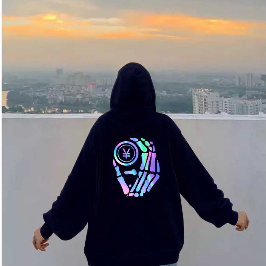 Áo Khoác Nỉ Hoodie Phản Quang Bàn Tay Dirty Coins Unisex Freesize Dưới 65 Kg