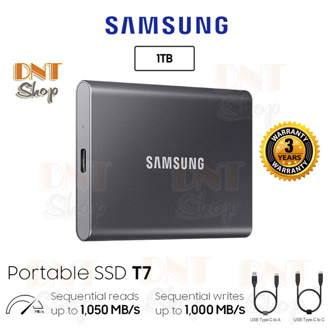 Ổ cứng di động SSD Portable Samsung T7 1TB - USB 3.2 Gen 2 (MU-PC1T0)