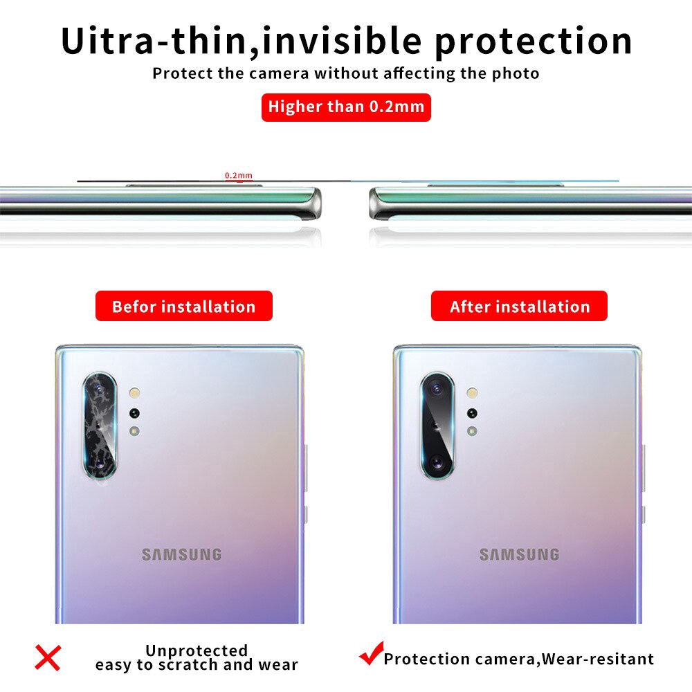 Set 2 cái miếng phim bảo vệ camera Samsung Galaxy Note 10 Pro S10 Plus S10e A70 A50 A40 A30 A20 A20E A10