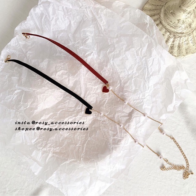 ROSY - CHOKER TRÁI TIM MIX NGỌC TRAI GIẢ