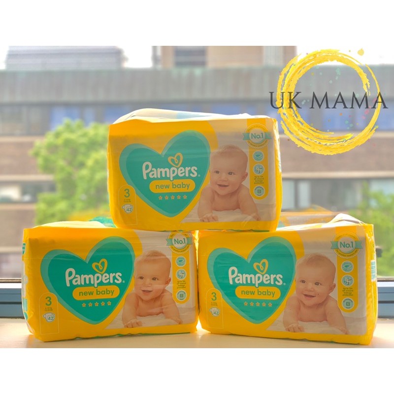 Bỉm dán Pampers UK New Baby size 3 (42miếng) - size 1 (50miếng) - size 2 (46 miếng)