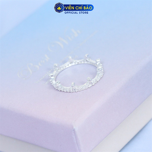 Nhẫn bạc nữ vương miện Crown đính đá chất liệu bạc 925 thời trang phụ kiện trang sức nữ Viễn Chí Bảo N400597