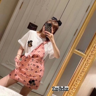 Set mickey yếm hồng