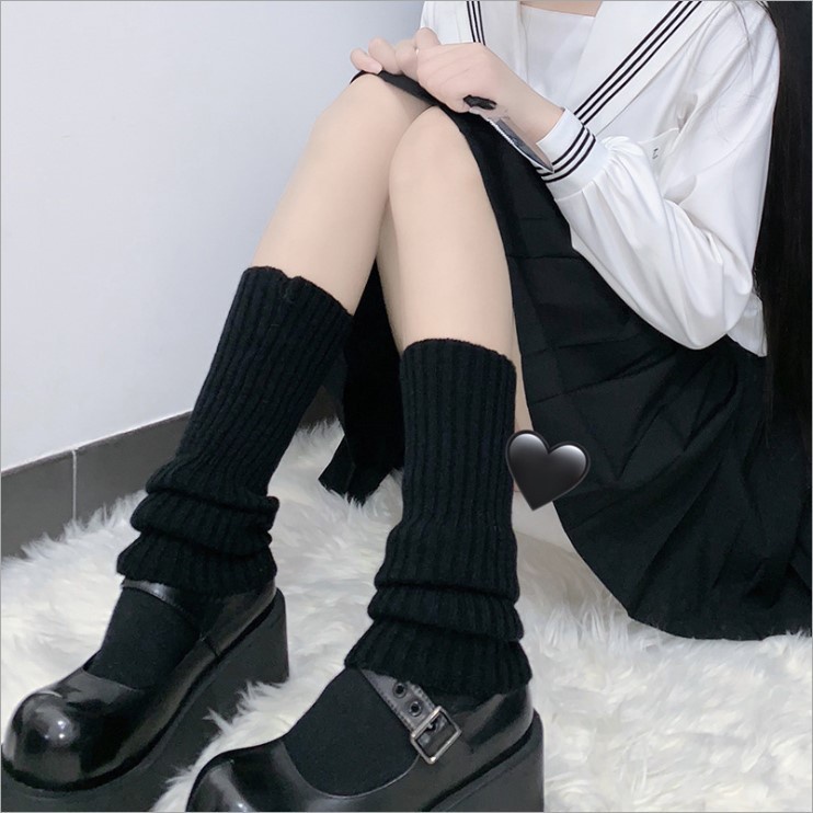 Tất Ống Chân Dệt Kim nhiều màu Phong Cách Lolita JK Thời Trang học sinh Cho Nữ y2k
