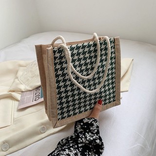 Túi cối hoạt tiết caro trẻ trung vintage
