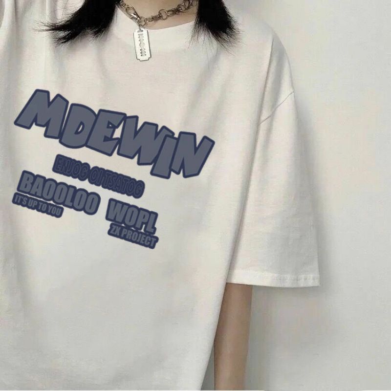 Áo Thun Tay Lỡ 100% Cotton Form Rộng Nam Nữ Unisex In Chữ