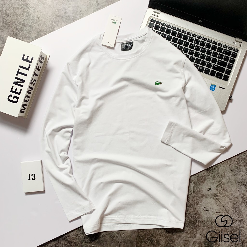 [video + ảnh thật] Áo thun nam dài tay cổ 3 phân - giữ nhiệt - chất liệu cotton co giãn 4 chiều - 2 màu Đen Trắng | BigBuy360 - bigbuy360.vn