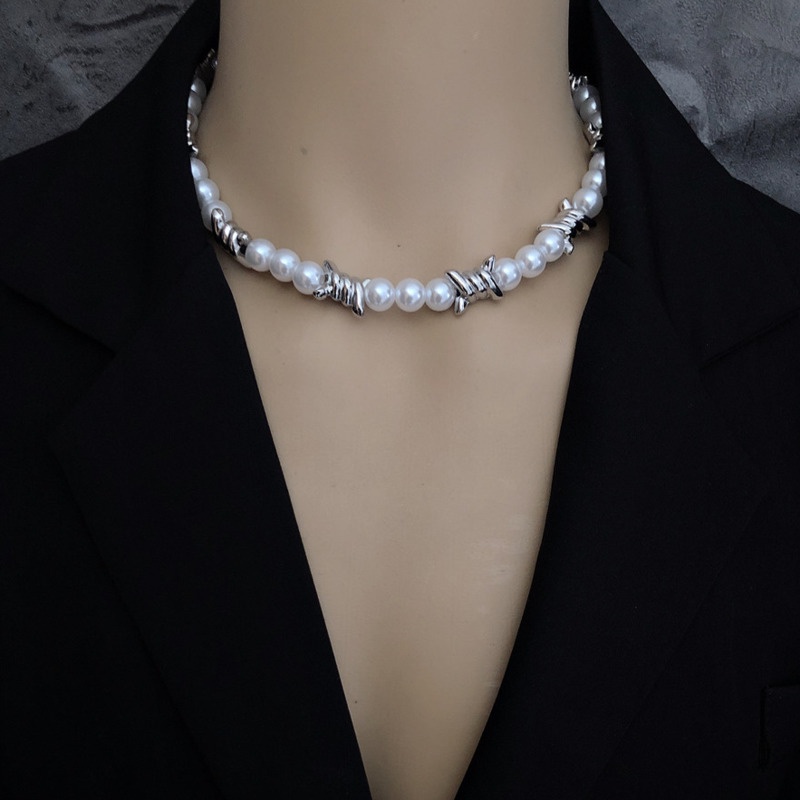 Vòng Cổ Đính Ngọc Trai Phong Cách Hiphop Thời Trang