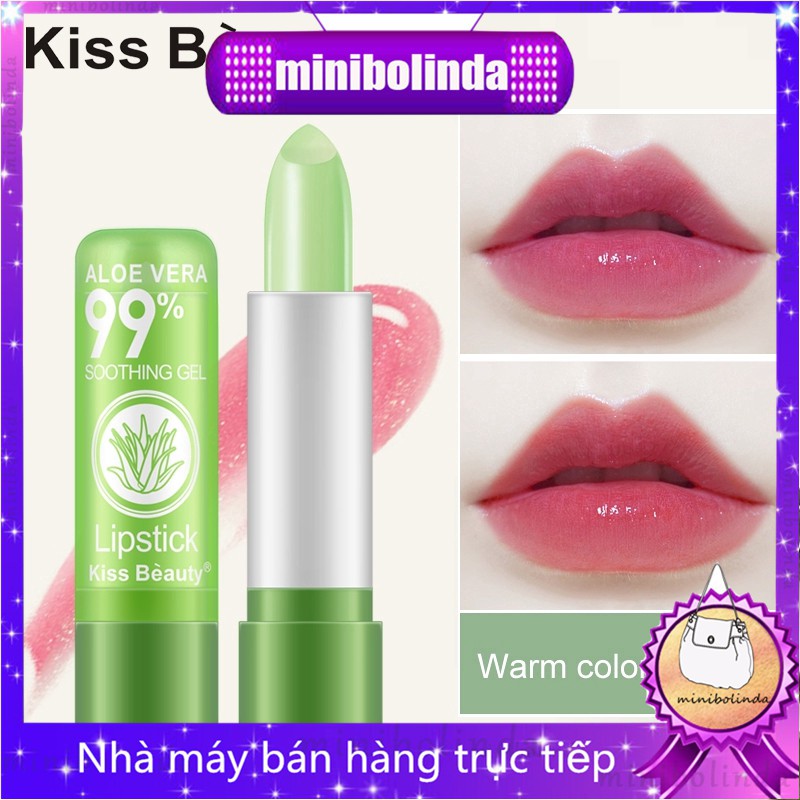 Son lô hội dưỡng môi đổi màu theo nhiệt độ cơ thể lâu trôi Kiss Beauty 3.5g cho nữ