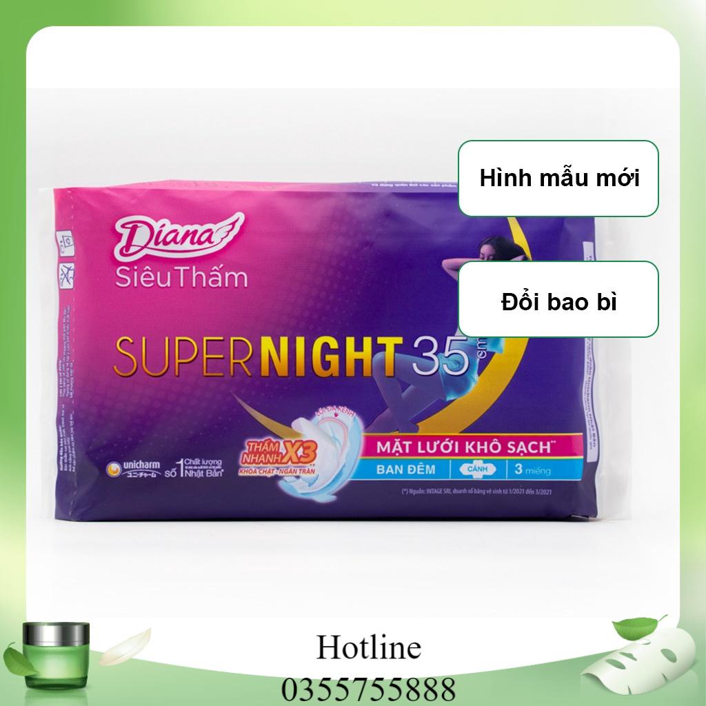 Lốc 6 Băng Vệ Sinh Diana Ban Đêm Siêu Thấm 35cm,