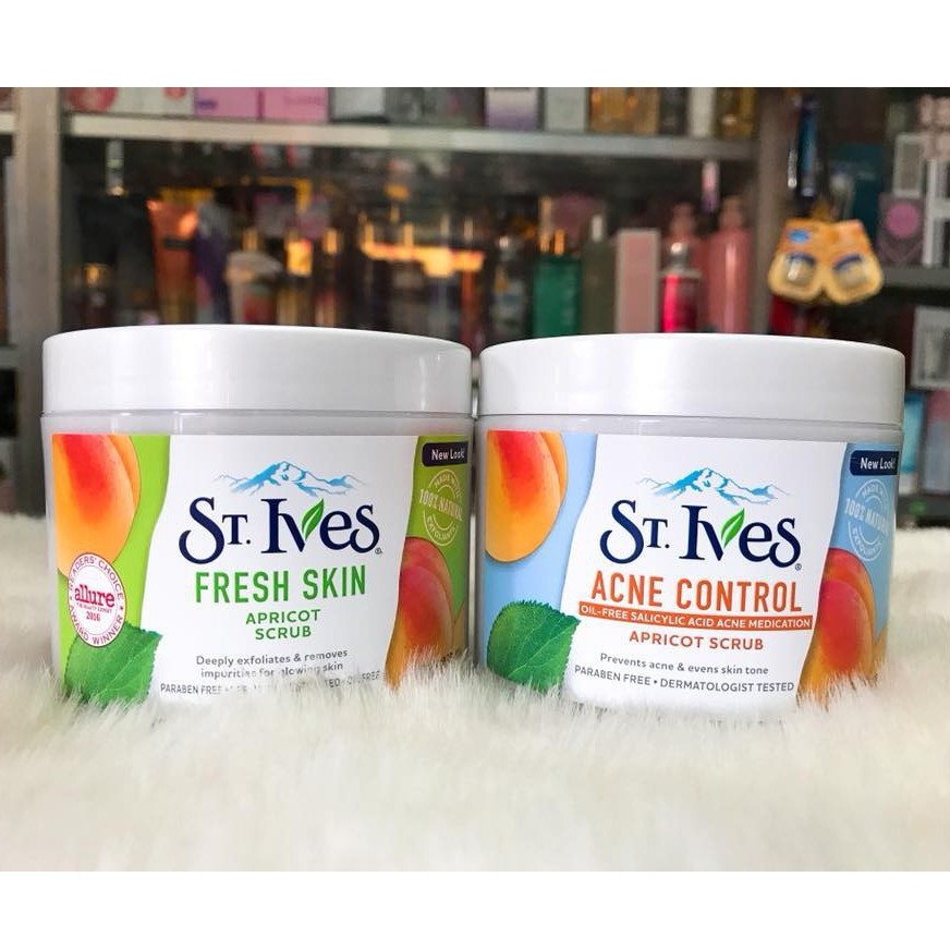 Tẩy da chết St Ives body Acnel Control-da mụn, Fresh Skin-da thường