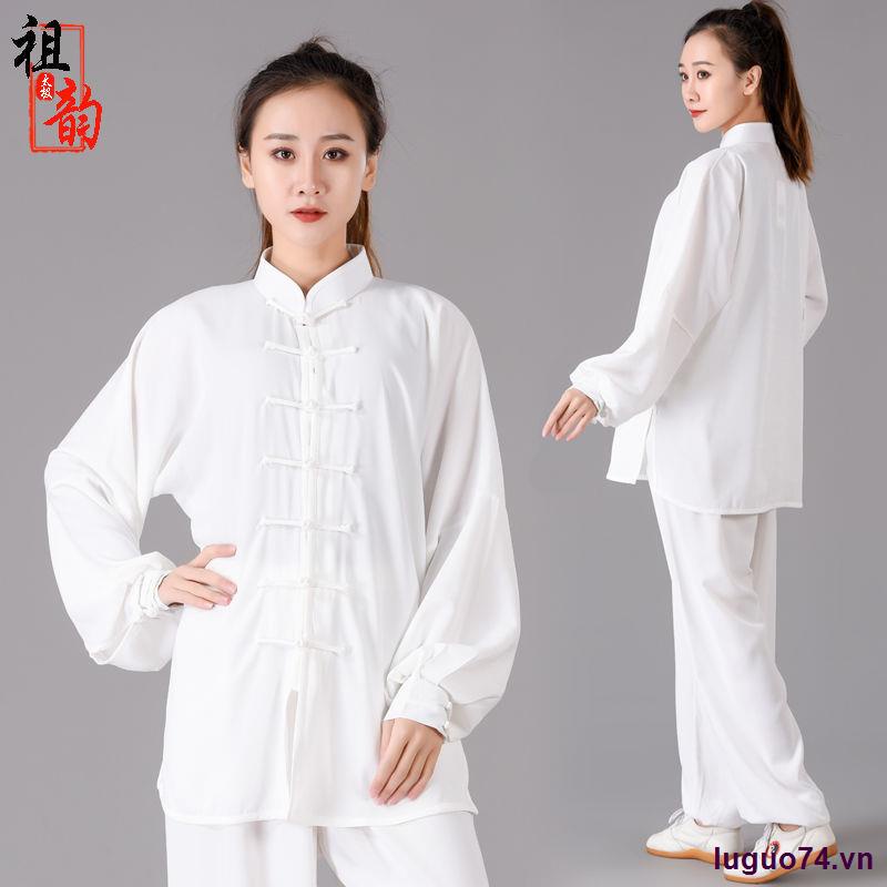 Quần áo Thái cực Zu Yun quần áo mùa xuân và mùa thu quần áo tập luyện nam và nữ Quần áo Thái cực quyền phong cách Trung Quốc cho người trung niên và cao tuổi quần áo biểu diễn nhóm