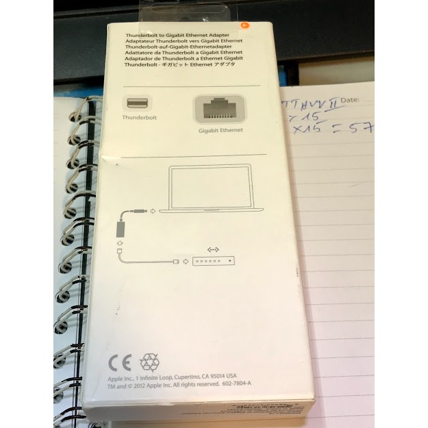 Dây Cáp Apple Thunderbolt Gigabit Ethernet Adapter (MD463LL/A)- Hàng xách tay