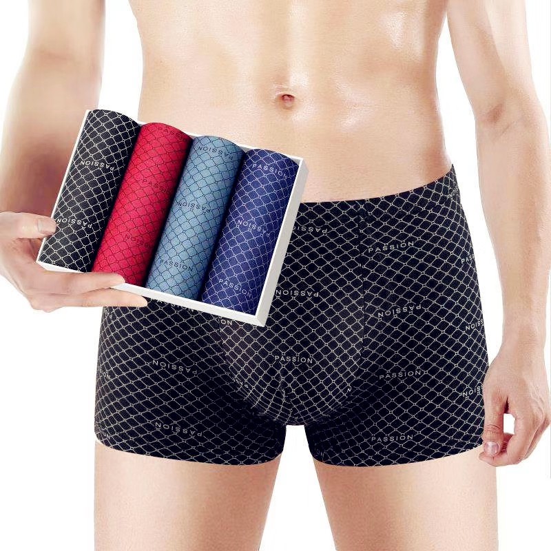 SMY Bộ 4 quần lót boxer mềm mại và thoáng khí cho nam giới