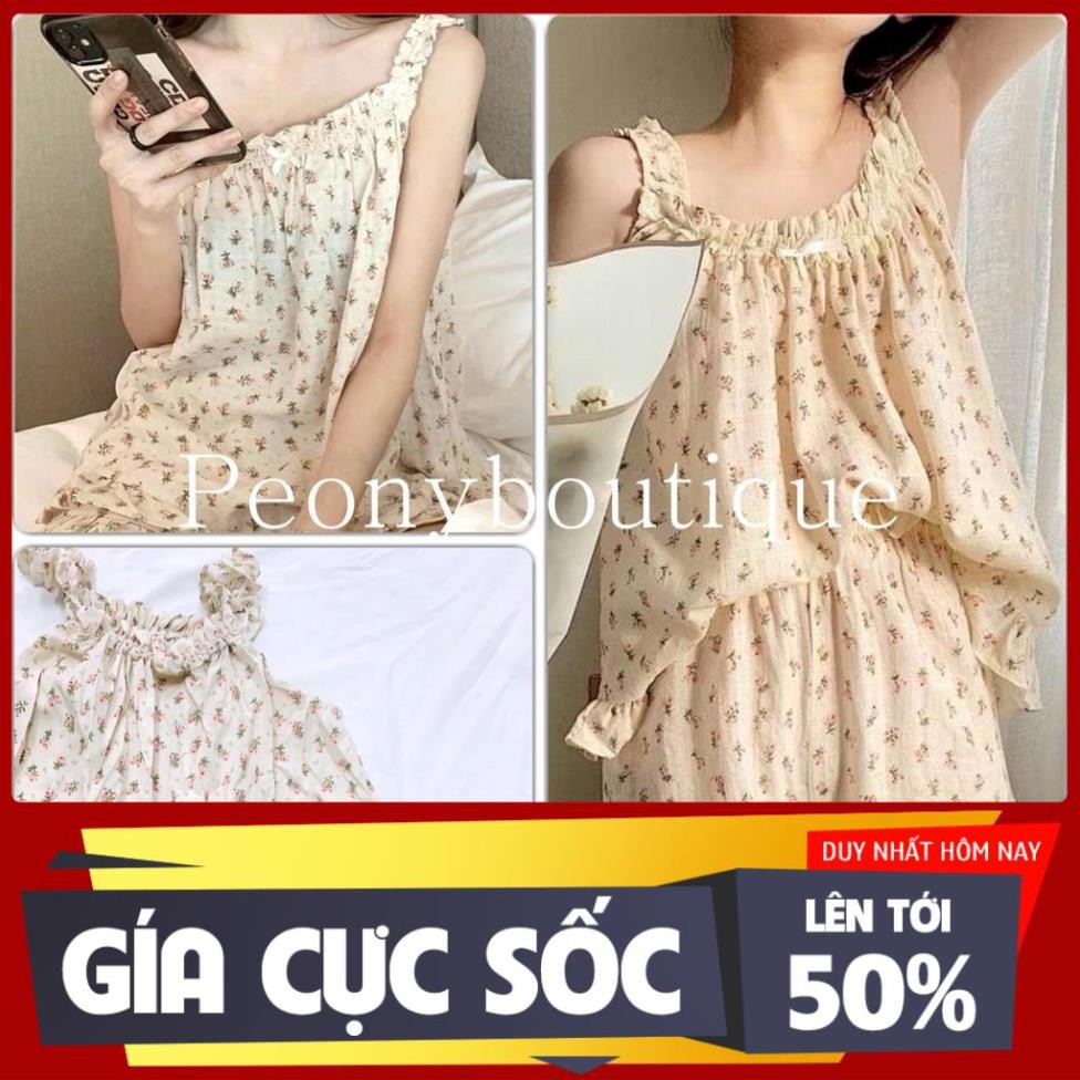 🌸 Bộ ngủ vintage quần short đũi áo kiểu bánh bèo tiểu thư Ulzzang 🌸 *