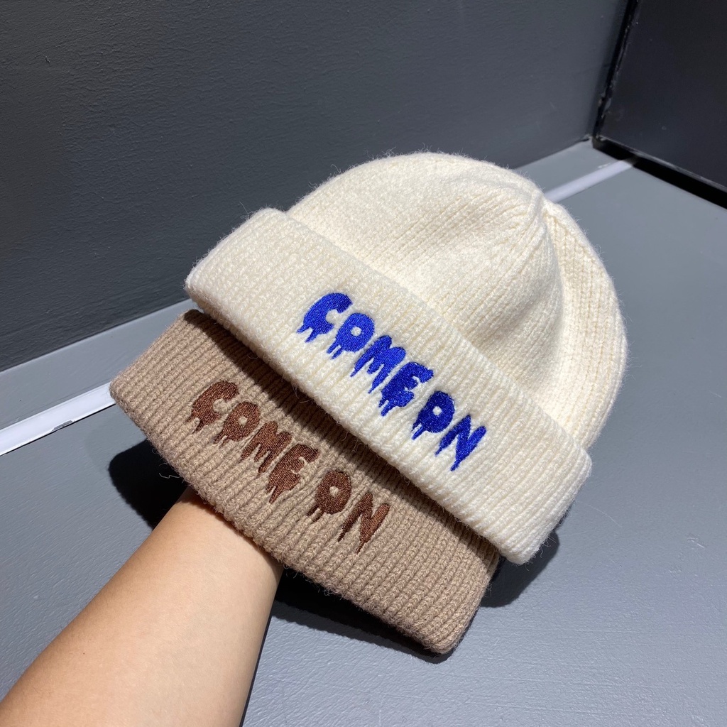 Nón Len Dệt Kim Tròn Che Mặt Giữ Ấm Tai Phù Hợp Cho Mùa Thu/Đông